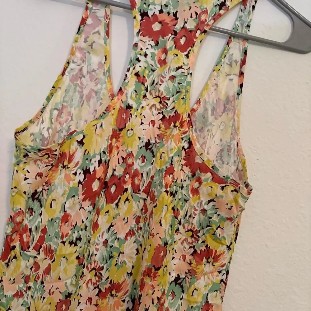 J.Crew Alicia cupro-blend racerback slip dress in painterly floral Size 6